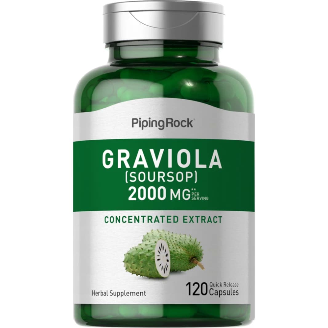 Graviola Soursop Extract 1000 mg 120 Capsules PipingRock