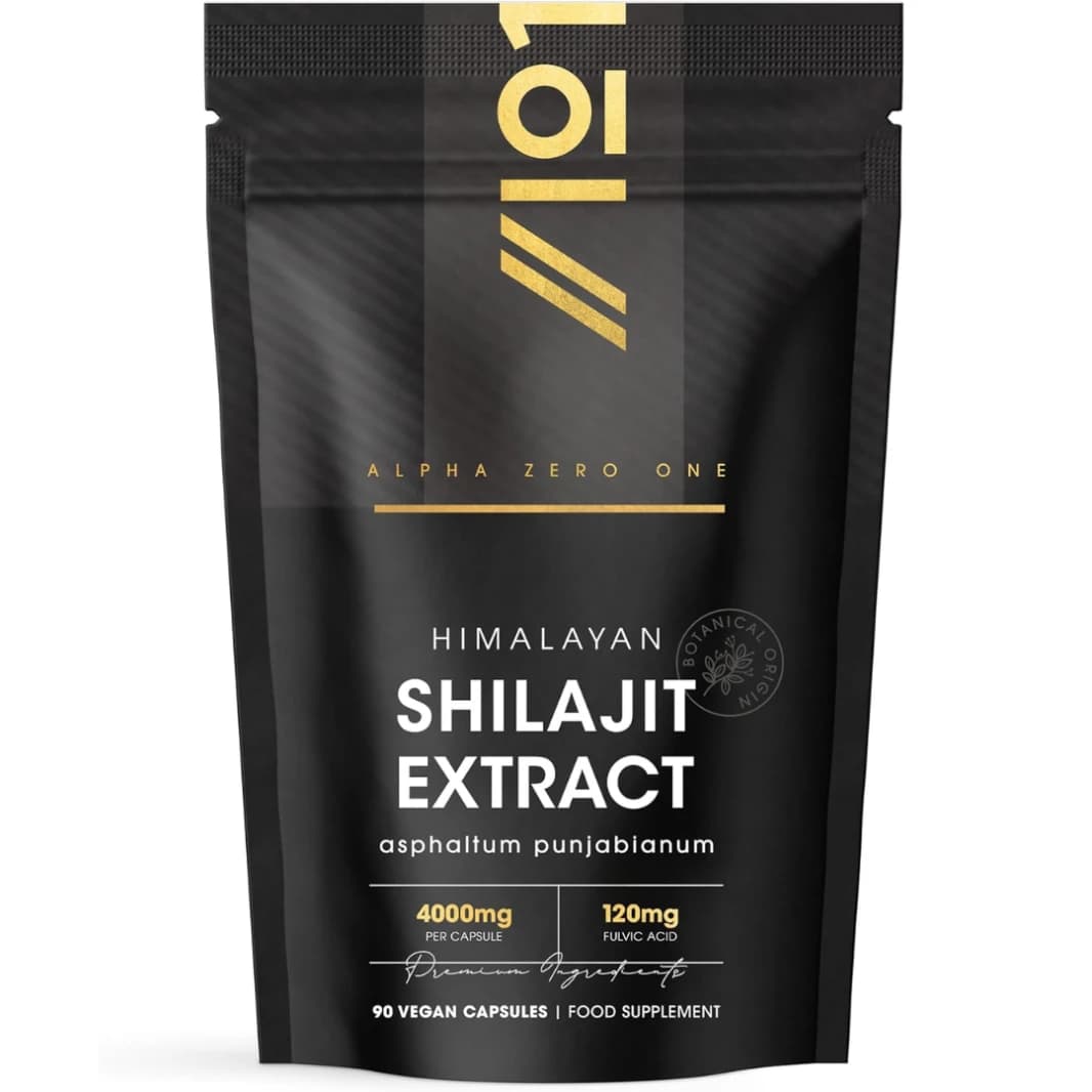 Shilajit Extract 20:1 Equivalent to 4000 mg (120 mg Fulvic Acid) 90 Capsules Alpha01