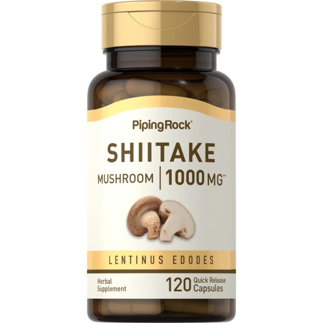PipingRock Shiitake Mushroom Extract 1000 mg 120 Capsules (Non-GMO)