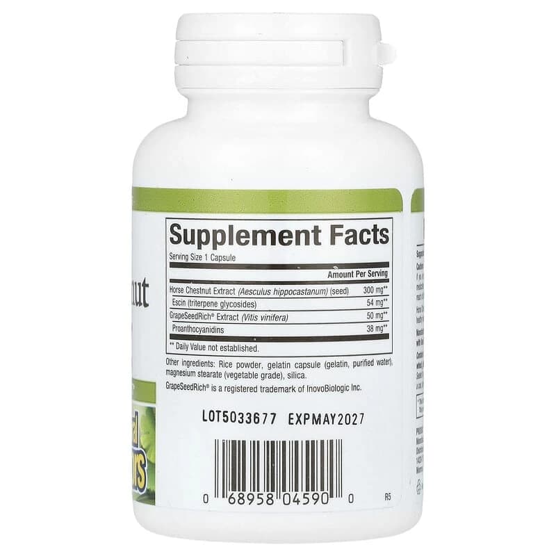 Horse Chestnut Extract with Grape Seed Extract 350 mg 60 Capsules
