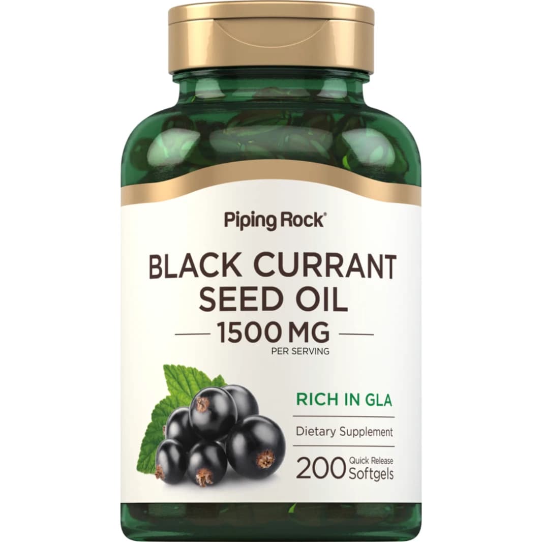 PipingRock Black Currant Seed Oil 500 mg 200 Softgels
