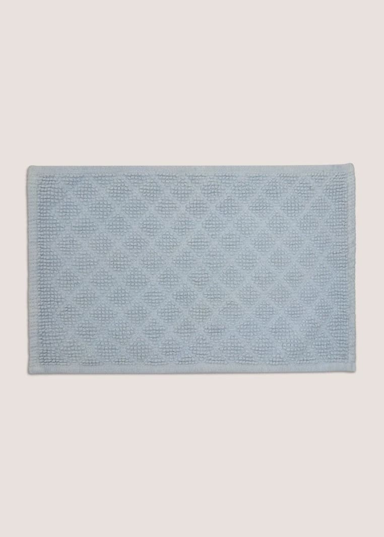 Square Design Bath Mat - Blue - One Size