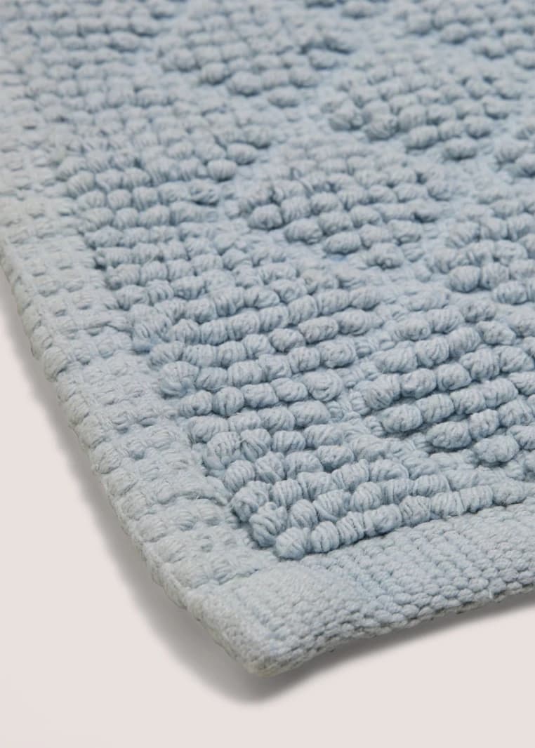 Square Design Bath Mat - Blue - One Size