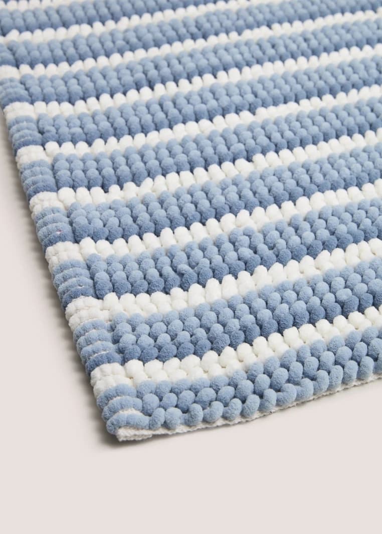 Striped Bath Mat - Blue