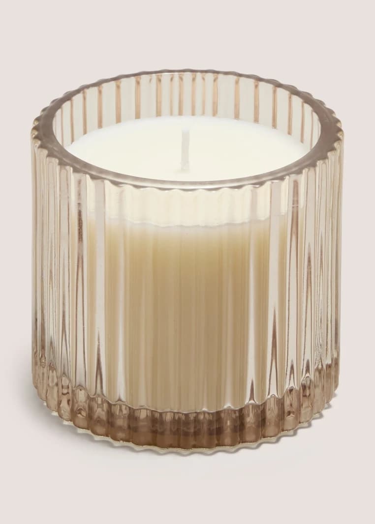Luxurious Small Glass Candle with Sage Green & Palo Santo Fragrance - White