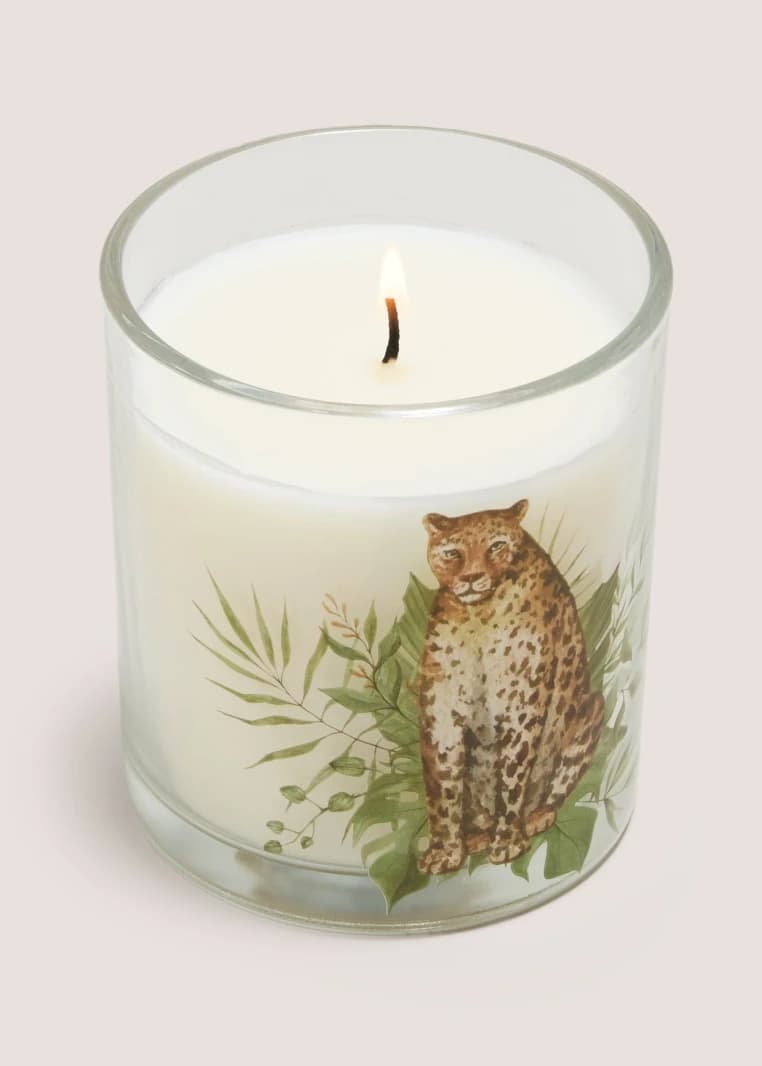 Leopard Print Candle - White