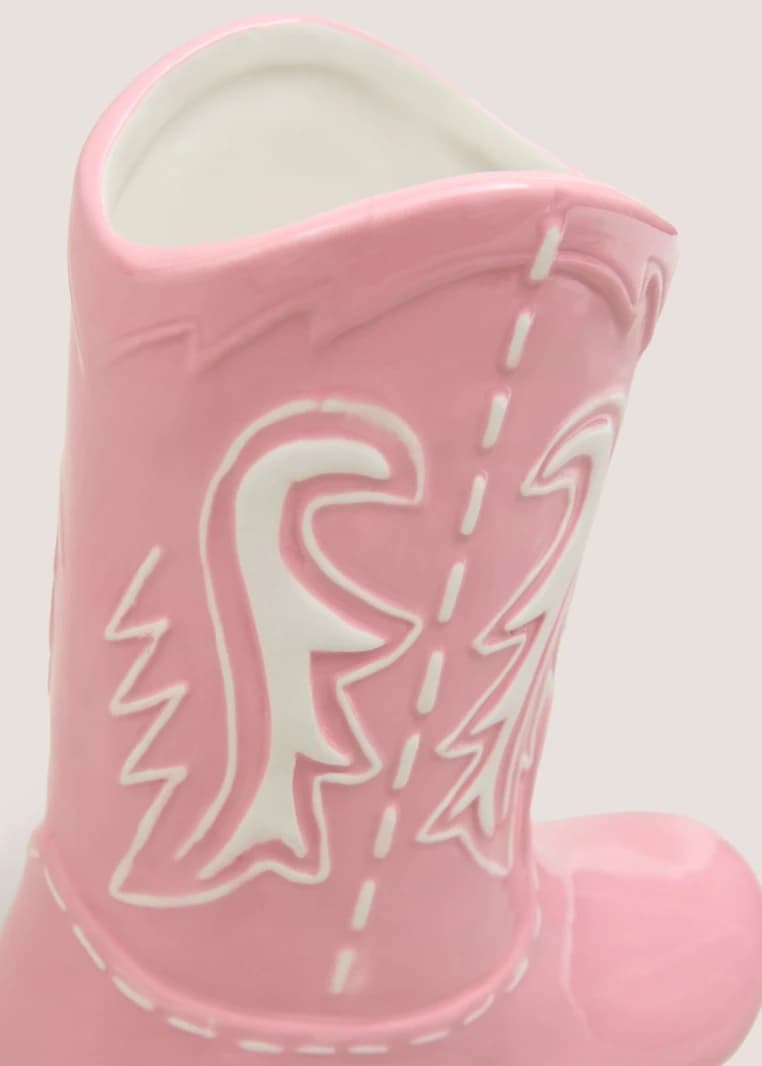 Cowboy Boot Vase - Pink - One Size