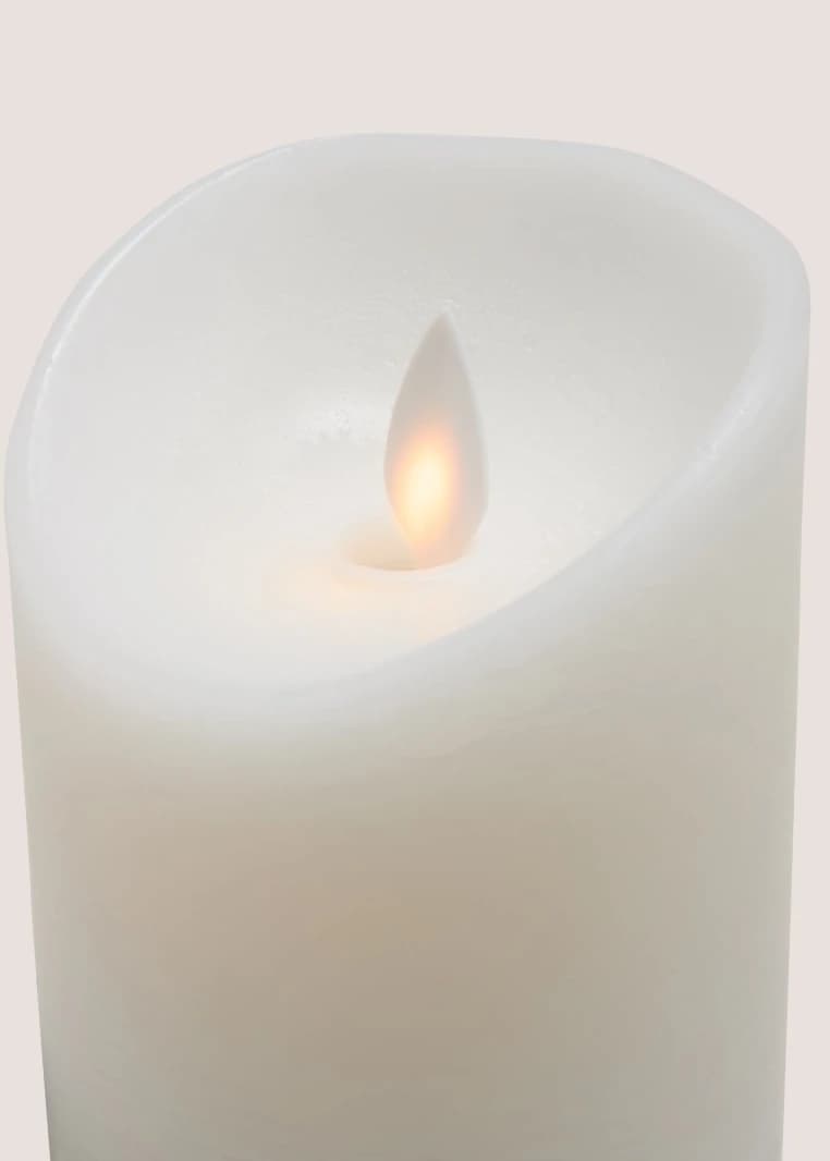 Small LED Pillar Candle (7.5cm x 10cm) - White