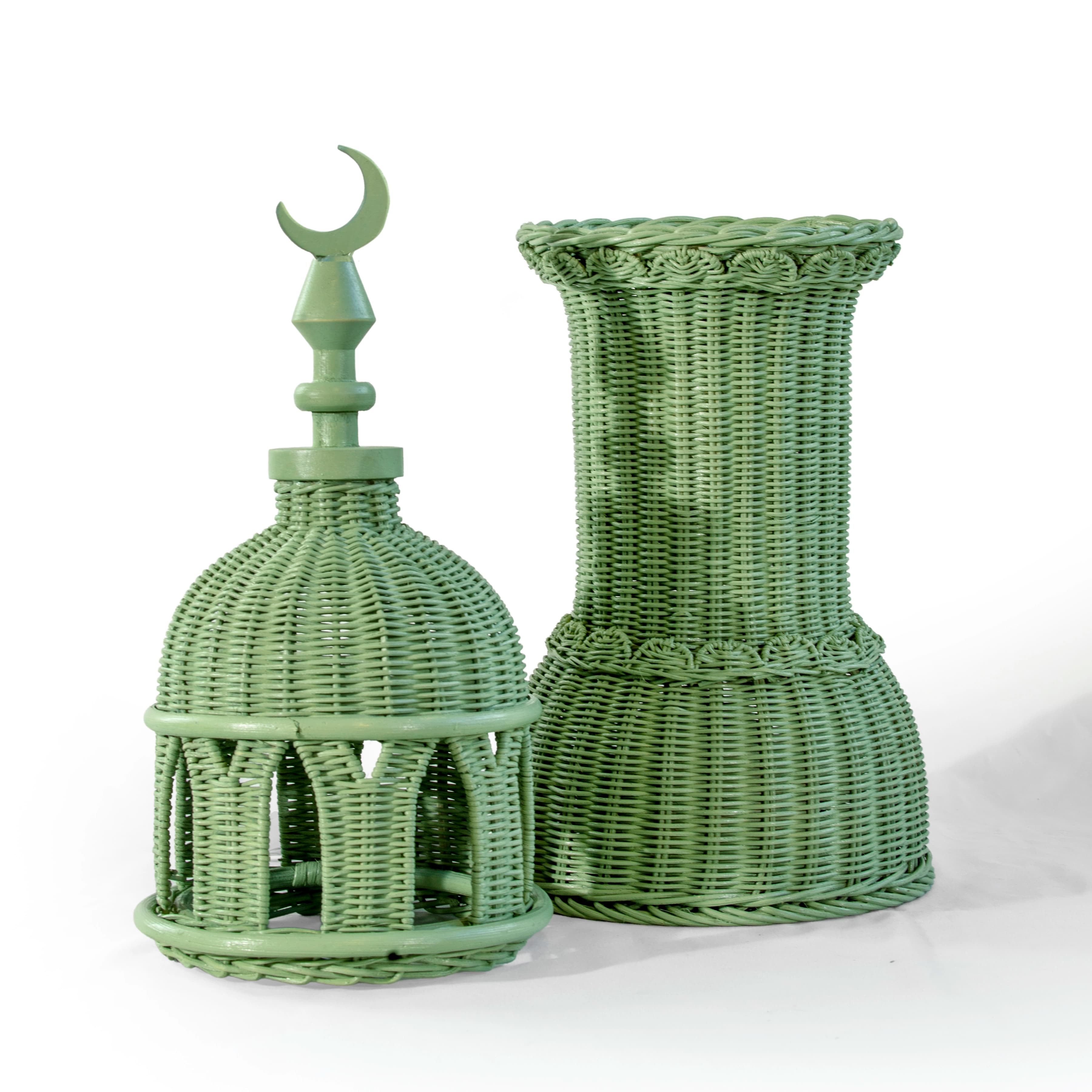 Minaret Decor Nadwa Collection in Matcha Bamboo (20.6×20.6×66.6cm)