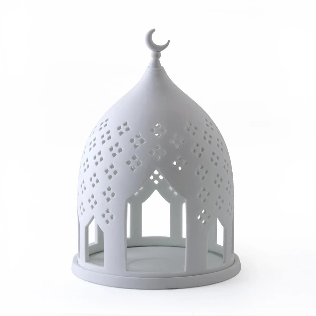 Dome Candle Holder Hikaya Collection in Porcelain (11.5×11.5x18cm)