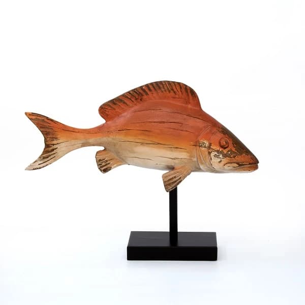 Orange Polyresin Fish Stand Decor
