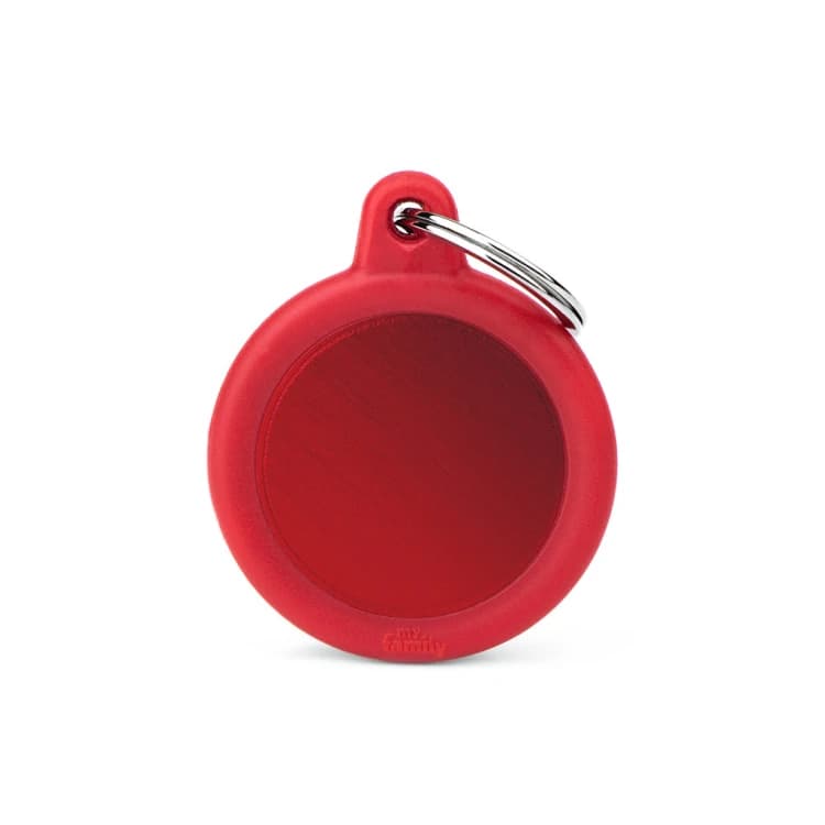 CIRCLE ALUMINIUM RBONE RUBBER RED HUSHTAG