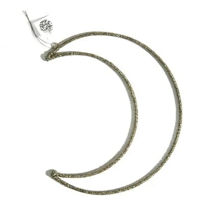18" Gold Beaded Crescent with Top Hanger