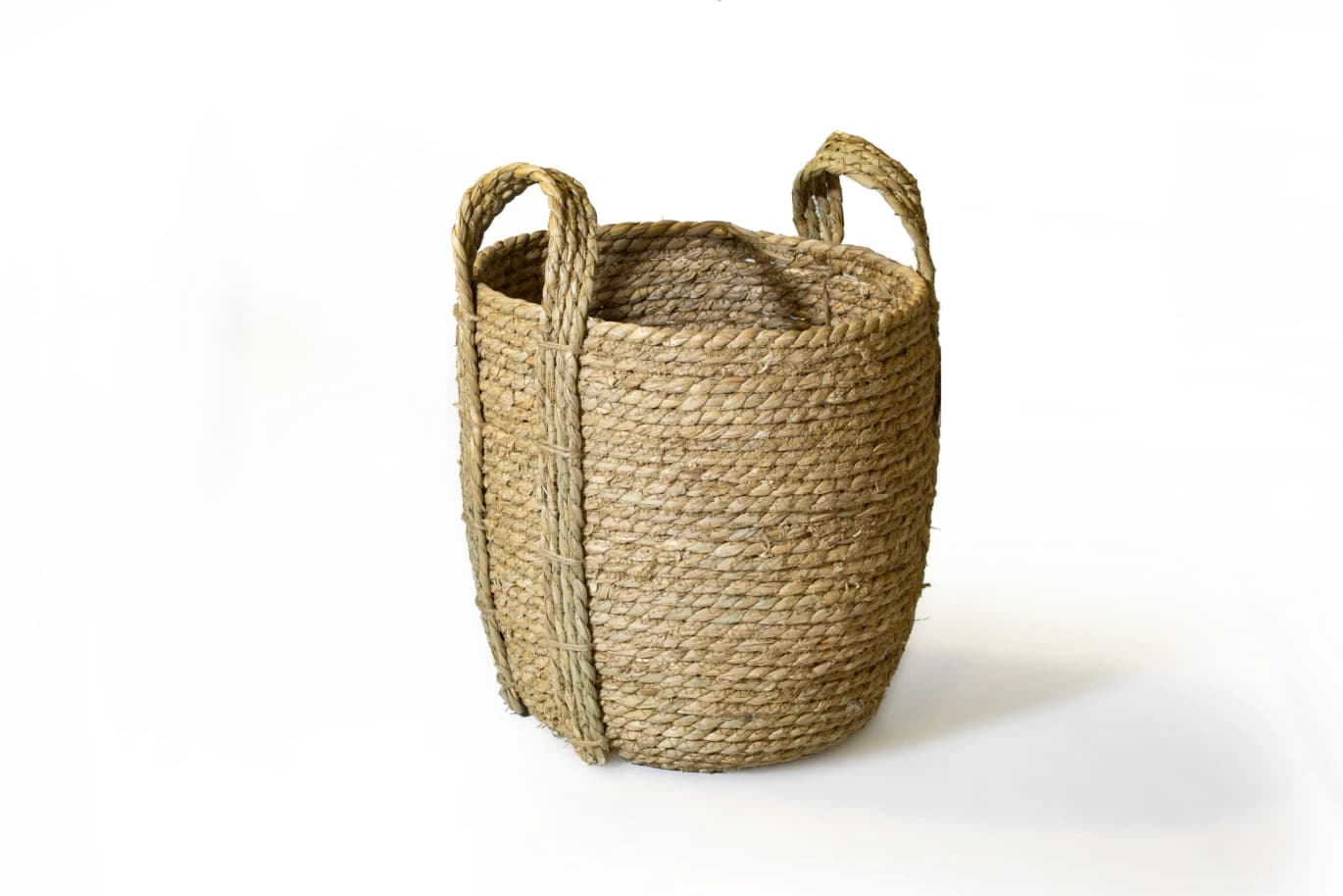 Small Cattail Basket with Handles (28x30cm)