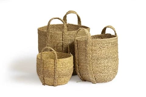 Small Cattail Basket with Handles (28x30cm)