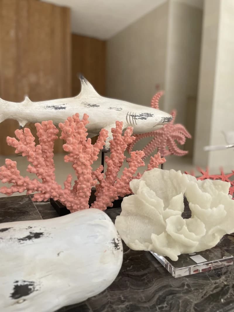 White Polyresin Whale on Stand