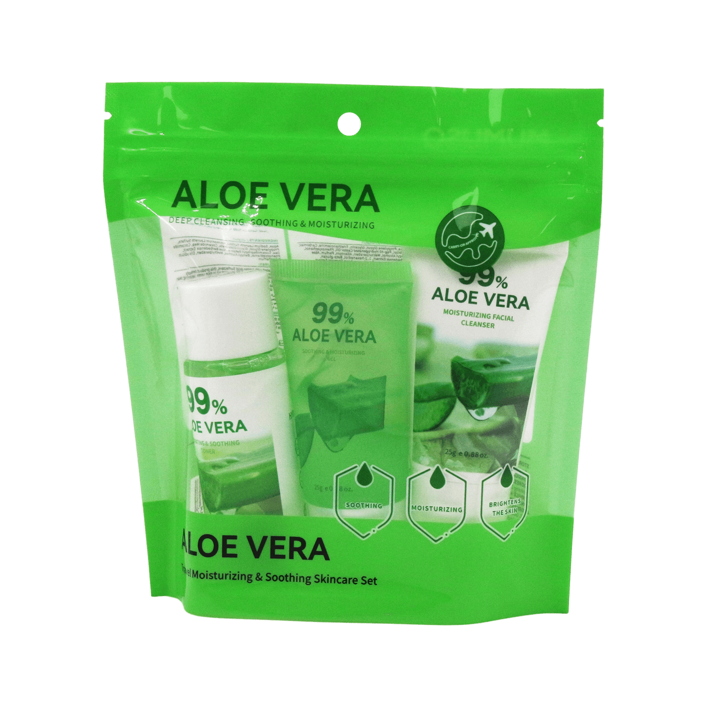 Moisturizing and Soothing Travel Skincare Set (Aloe Vera)