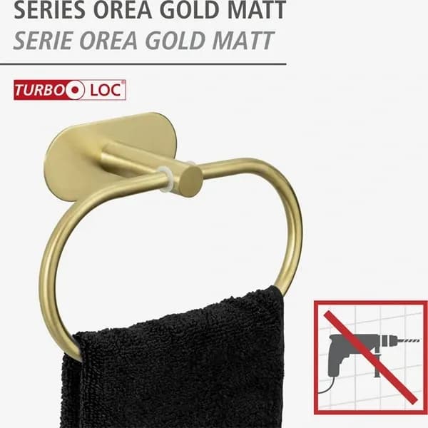 Venco Orea Turbo-Loc Towel Ring - Stainless Steel - Gold