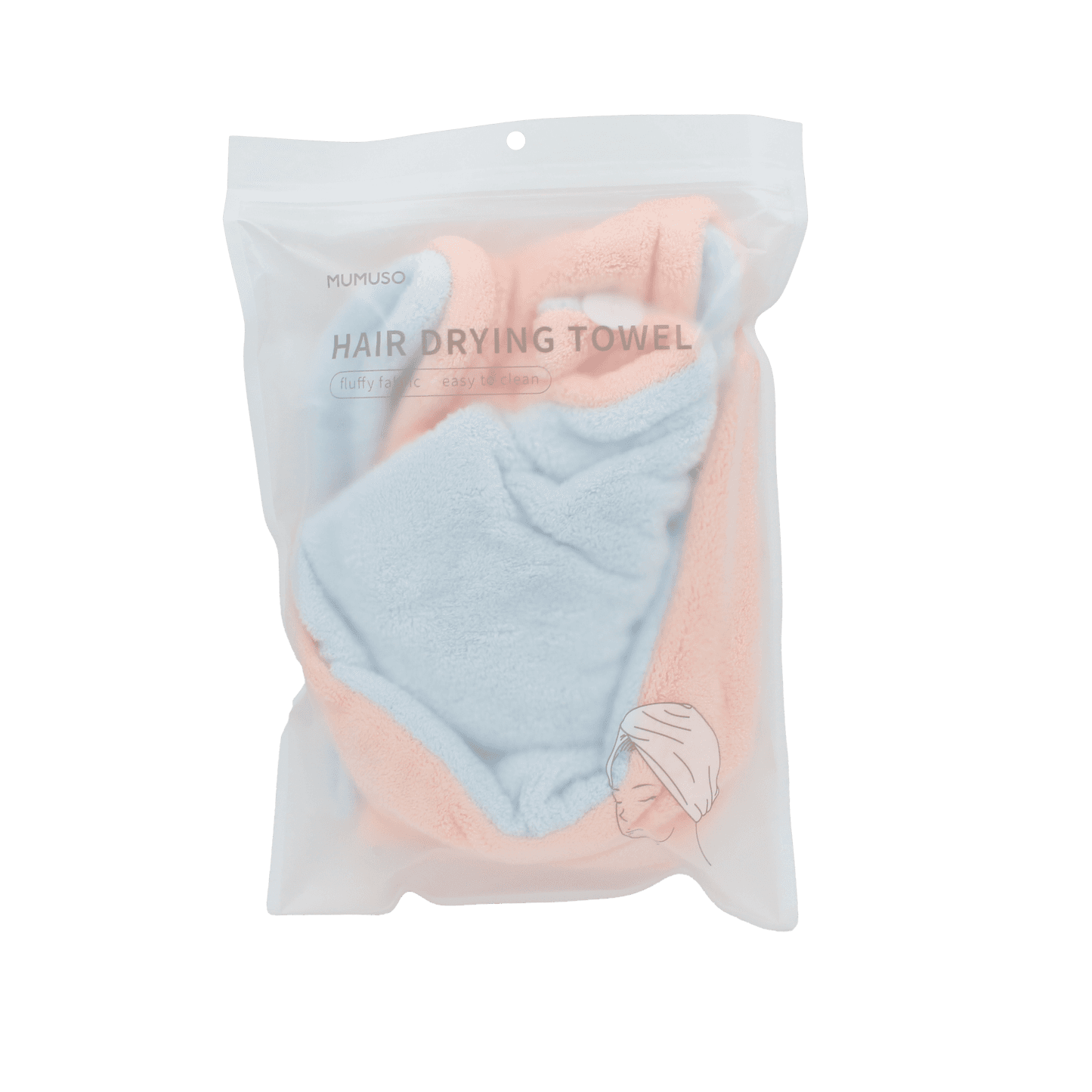 Velvet Hair Drying Towel (Pink and Blue)