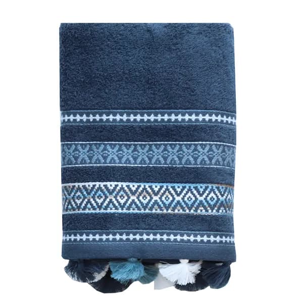 Nova Home Echo Towel (Bath Towel) - 100% Cotton Jacquard - Navy