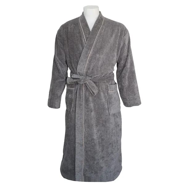 Wefa Dapper Bathrobe - 100% Cotton - Gray (Available in Multiple Sizes)