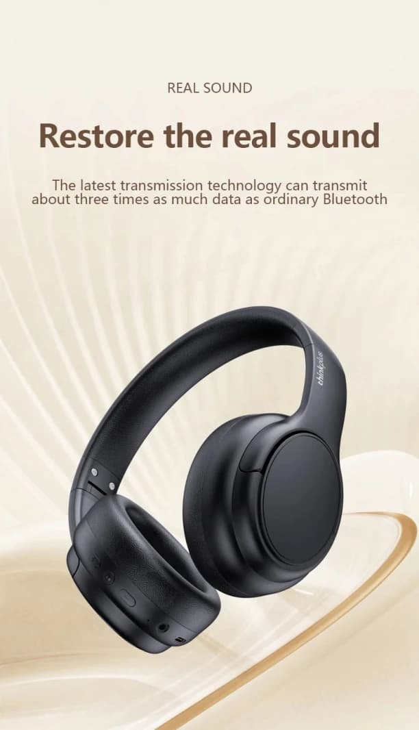 Lenovo Thinkplus TH20 Wireless Over-Ear Headset – Black