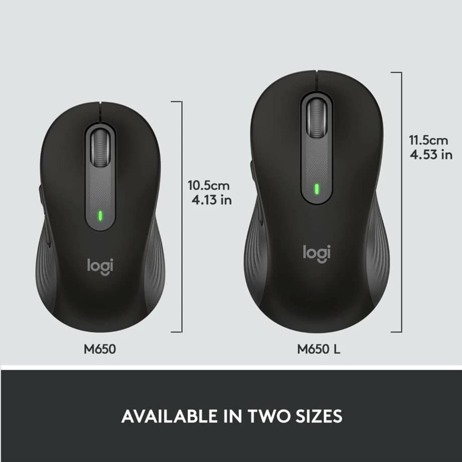 Logitech Signature M650 Medium Wireless & Bluetooth Mouse – Graphite