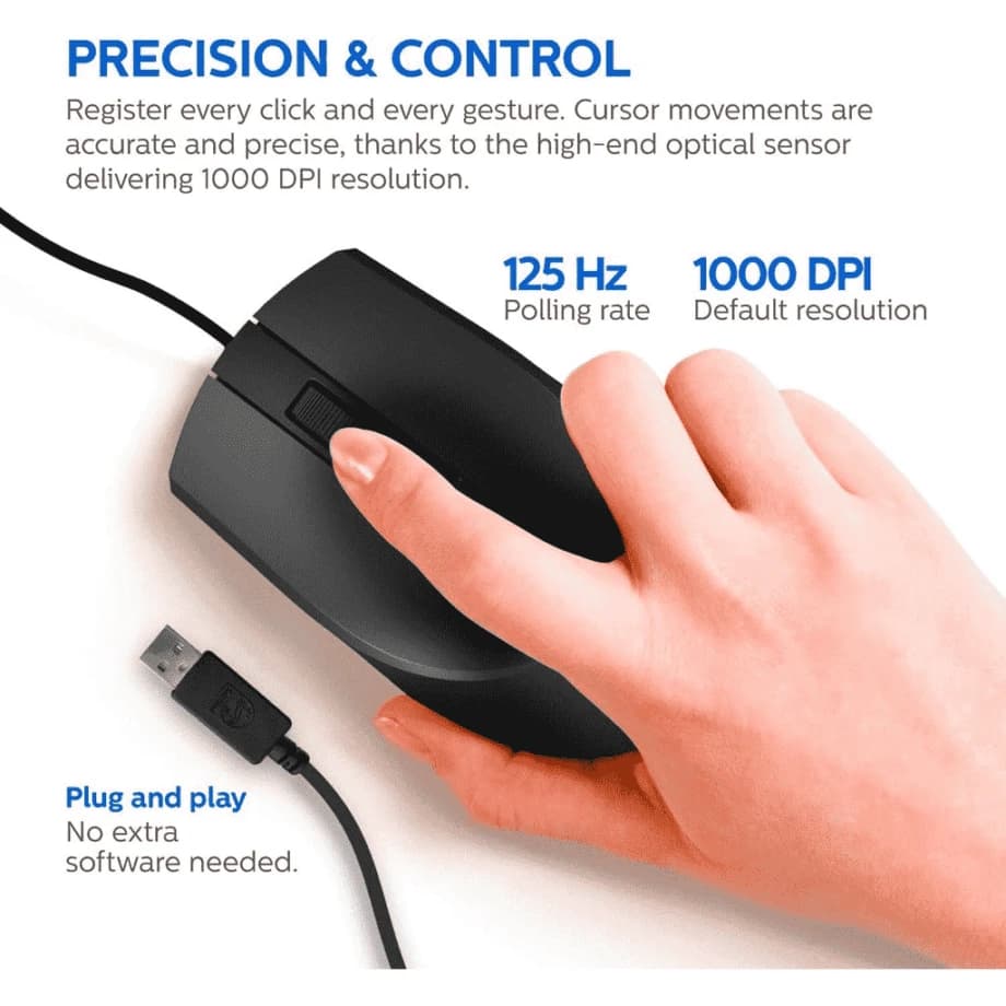 Philips M104 Wired Mouse