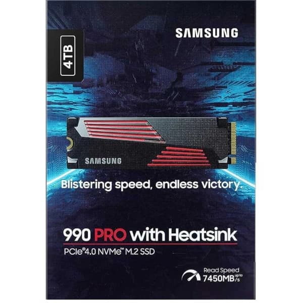 Samsung 990 PRO Heatsink SSD 4TB, NVMe M.2 2280 - PS5 Compatible