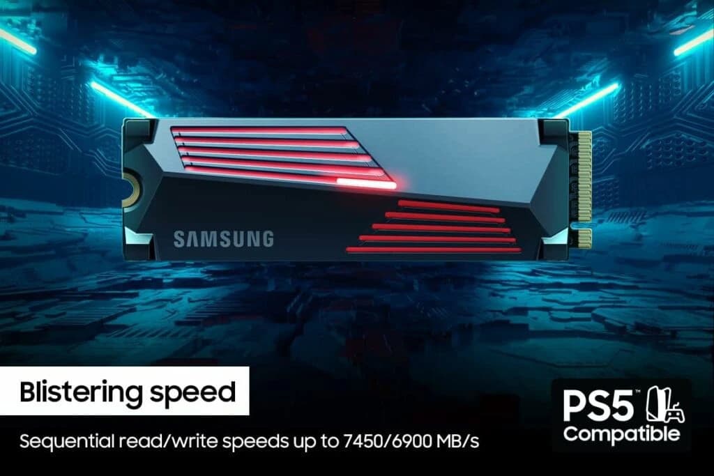 Samsung 990 PRO Heatsink SSD 4TB, NVMe M.2 2280 - PS5 Compatible