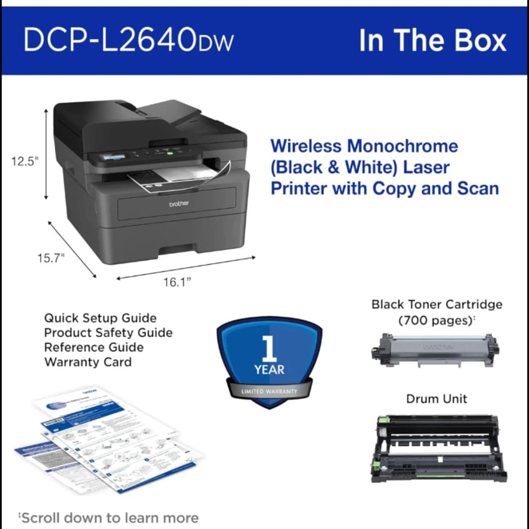 Brother DCP-L2640DW Multi-Function 3-in-1 Laser Printer