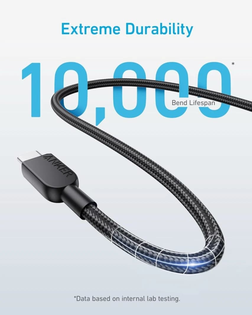 Anker A81C7 Braided Type-C Cable 240W – 3M – Black
