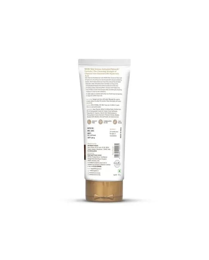 Activated Charcoal Face Scrub 100ml Wow