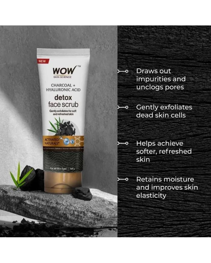 Activated Charcoal Face Scrub 100ml Wow