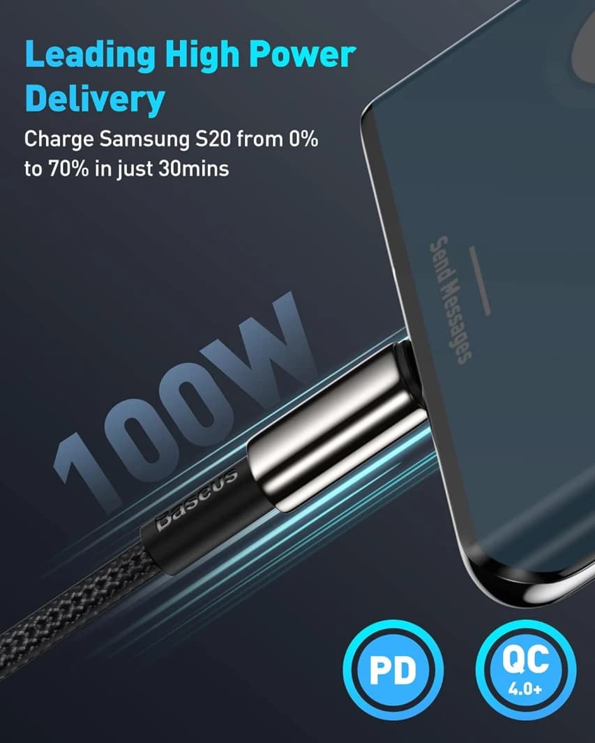 Baseus 100W Braided USB-C Cable - 1M