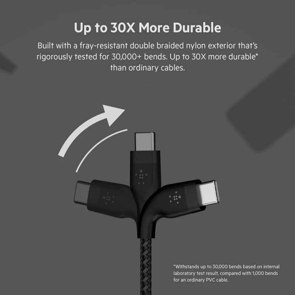 Belkin BoostCharge Pro Flex Braided Type-C Cable – 3M – Black