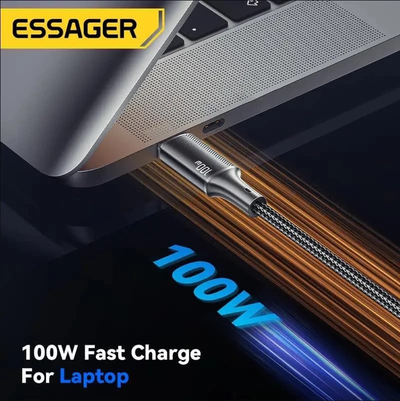 Essager 100W Braided USB C to USB C Cable – 2M