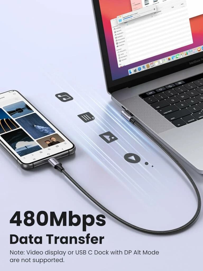 UGreen 50125 USB-C 2.0 Angled Data Cable 2M