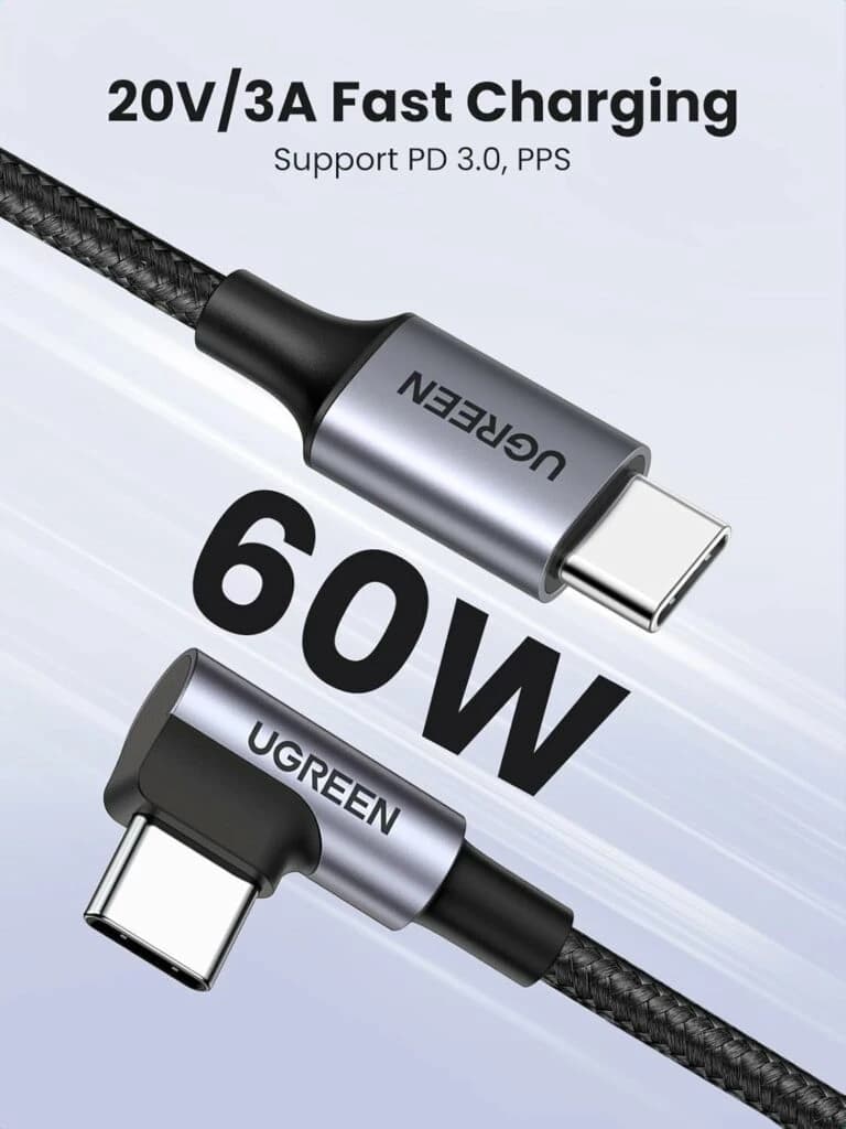 UGreen 50125 USB-C 2.0 Angled Data Cable 2M