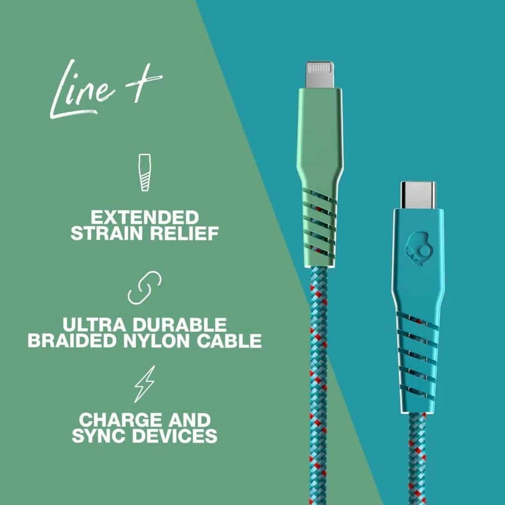Skullcandy Line+ USB C to Lightning Braided Cable for iPhone – 1.8M