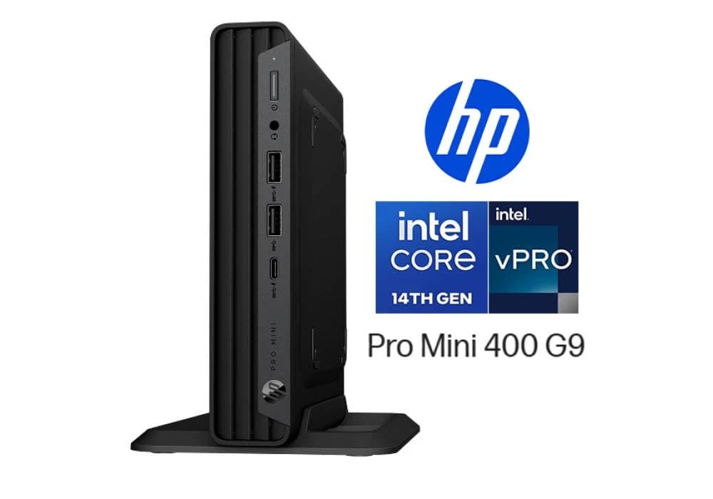 HP Pro Mini 400 G9 Desktop PC, 14th Gen Intel Core i7, 16GB RAM, 512GB SSD, Black