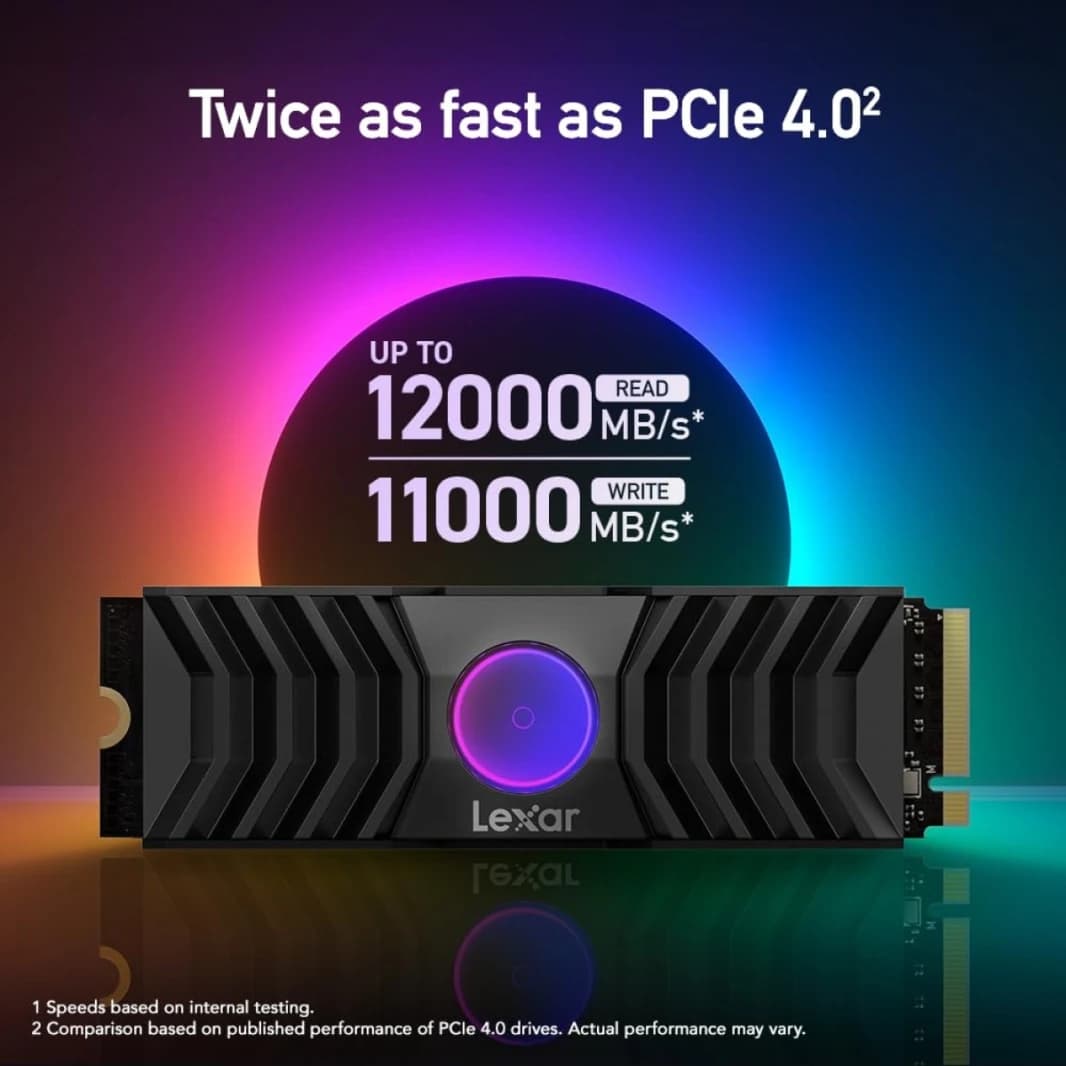 LEXAR NM1090 PRO 1TB M.2 NVME SSD GEN 5 with RGB Fan