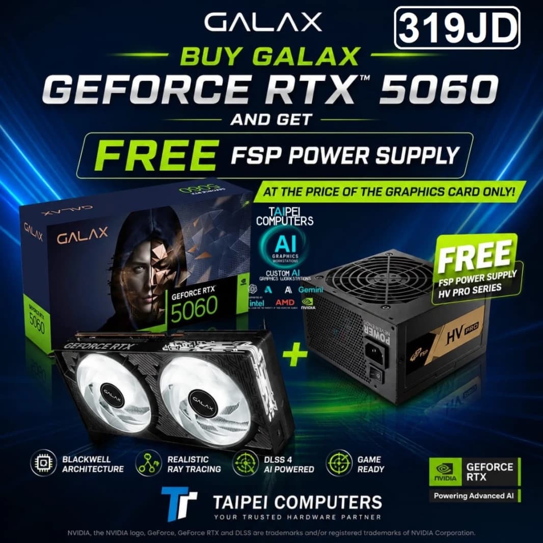 Galax RTX5060 1-Click OC 8GB Graphics Card + FSP 550W Power Supply