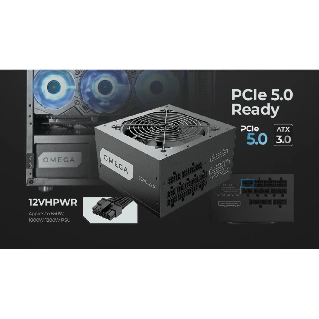 GALAX OMEGA GLX850 850W 80 PLUS Gold Full Modular Power Supply