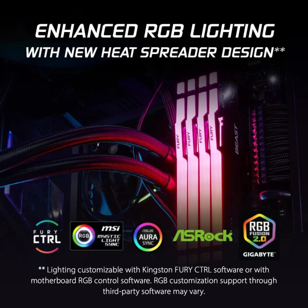 Kingston Fury Beast RGB 32GB 5600MHz DDR5 Desktop Memory