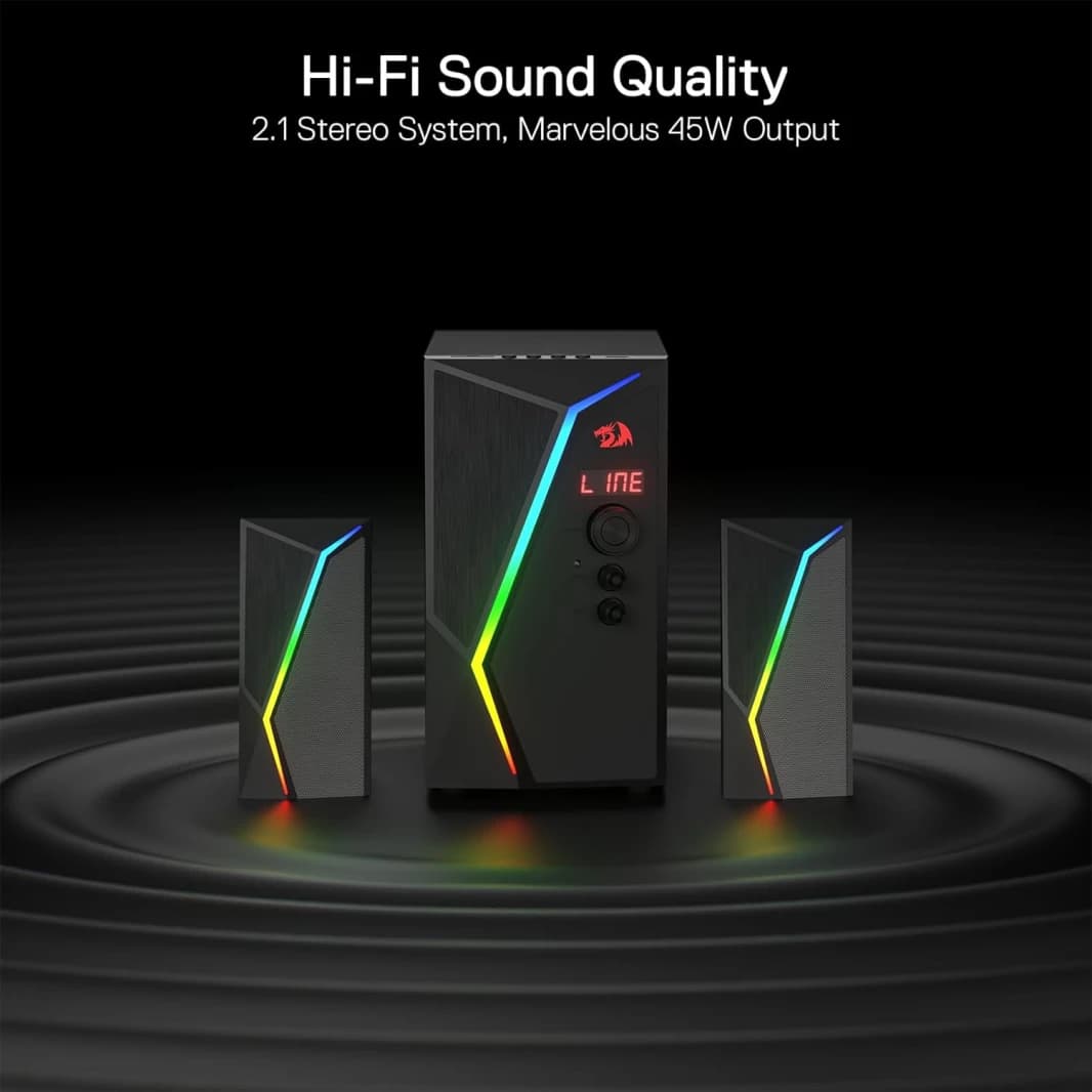 Redragon GS520 Pro Gaming Speakers with Subwoofer, 2.1 Channel RGB
