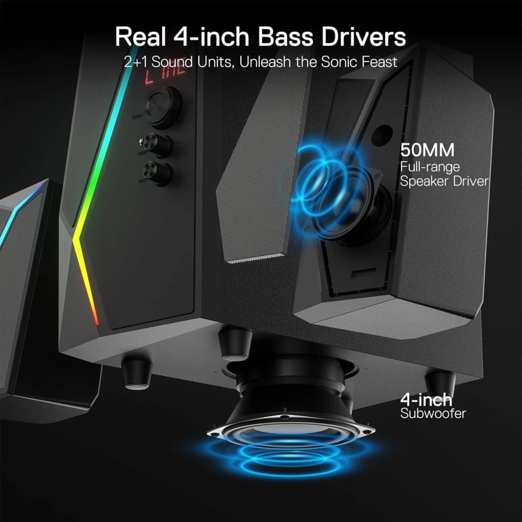 Redragon GS520 Pro Gaming Speakers with Subwoofer, 2.1 Channel RGB
