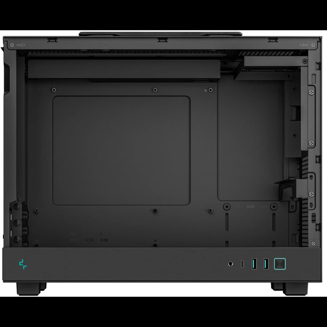 Deepcool CH160 Plus Micro ATX Computer Case, 240mm Radiator Support, Black