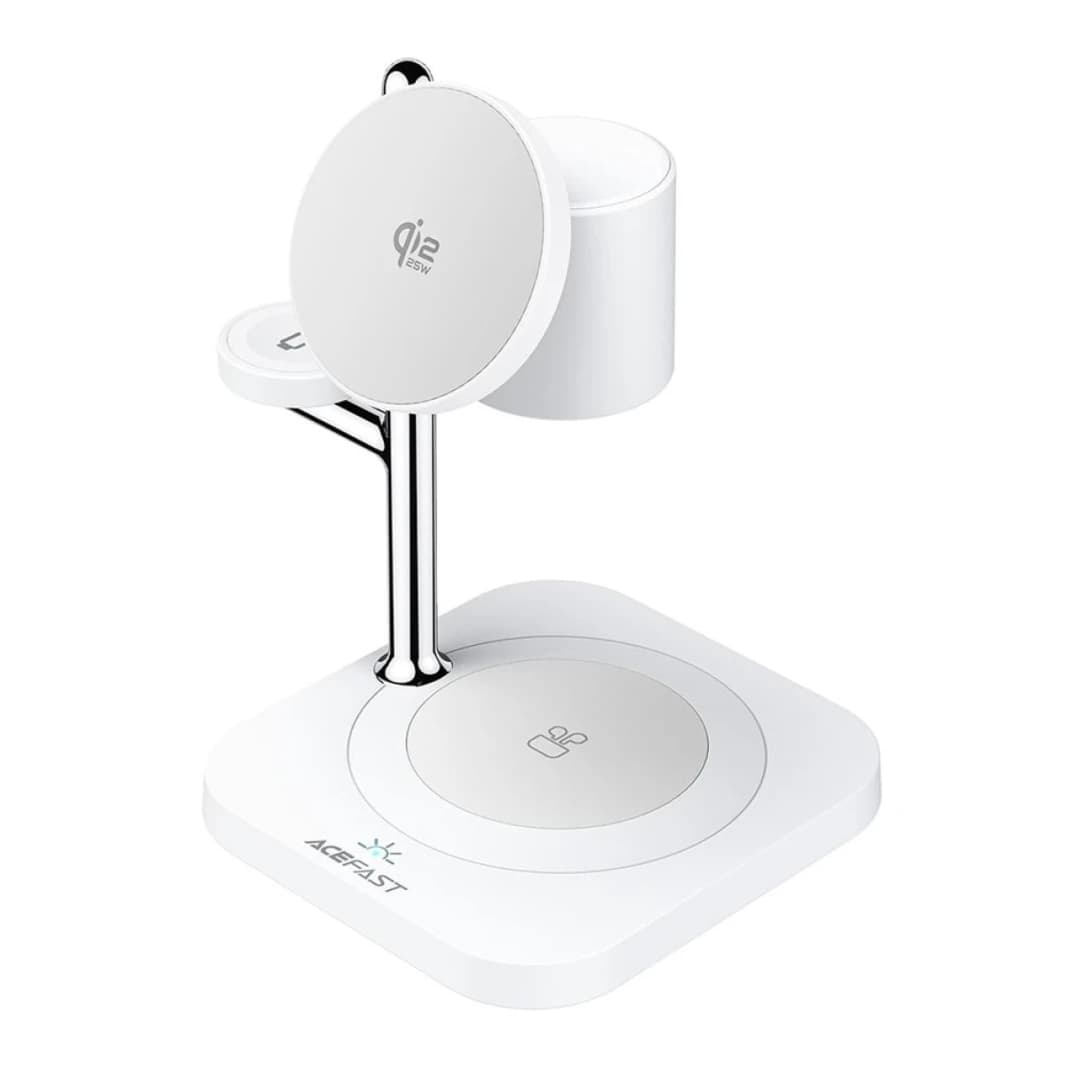 Acefast E39 4-In-1 Wireless Charging Station with Night Light - White