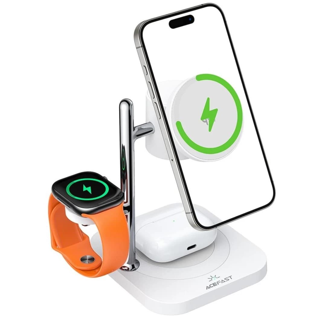 Acefast E39 4-In-1 Wireless Charging Station with Night Light - White